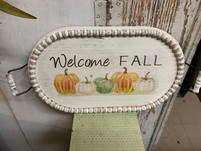 Welcome Fall Beaded Tray (2-sizes)
