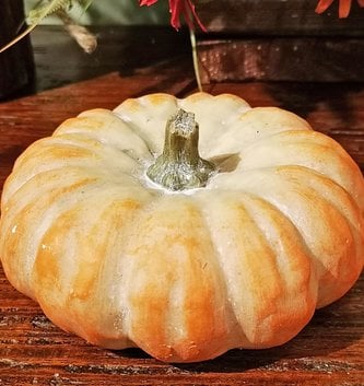 Orange Flat Pottery Pumpkin