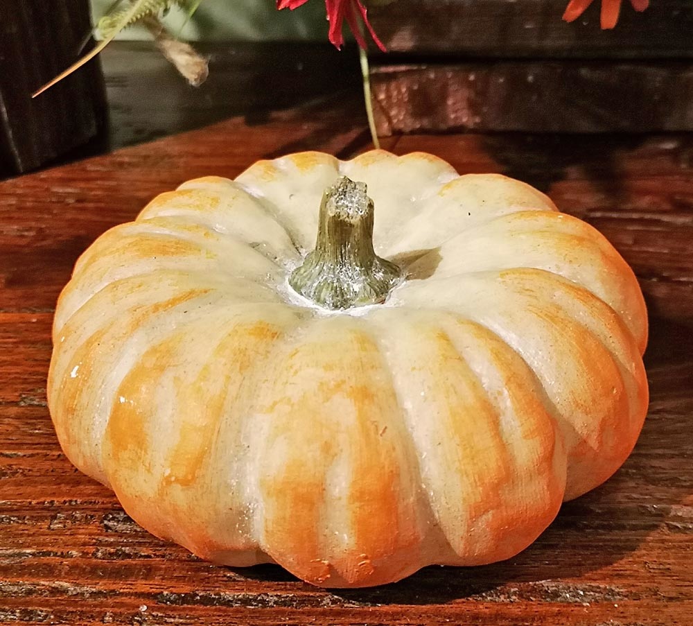 Orange Flat Pottery Pumpkin