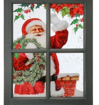 Window Pane Santa Print (2-Styles)