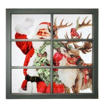Large Window Pane & Reindeer Print
