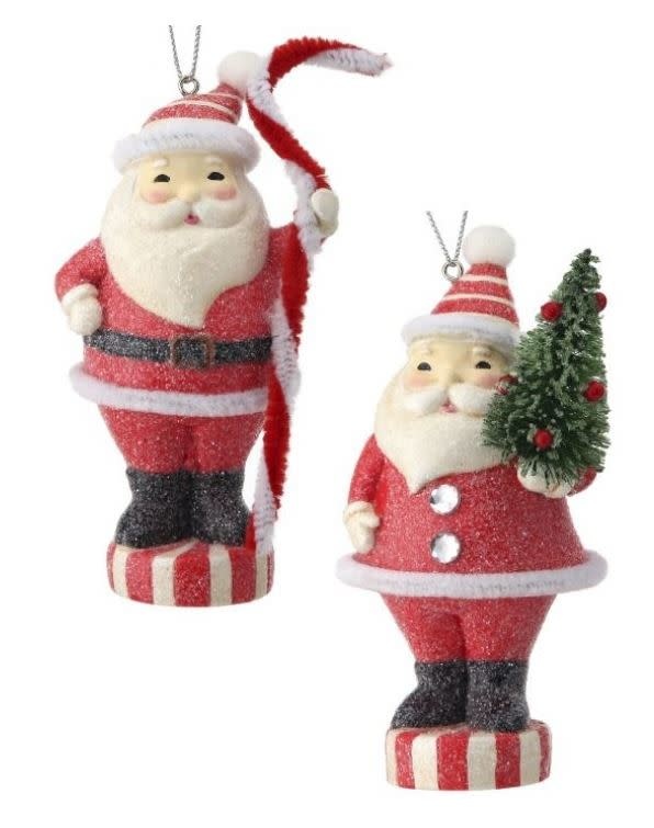 Resin Peppermint Santa Ornament (2-Styles)