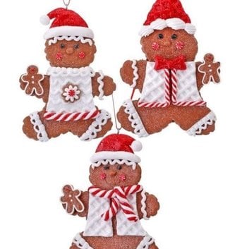 Peppermint Gingerbread Boy Ornament (3-Styles)