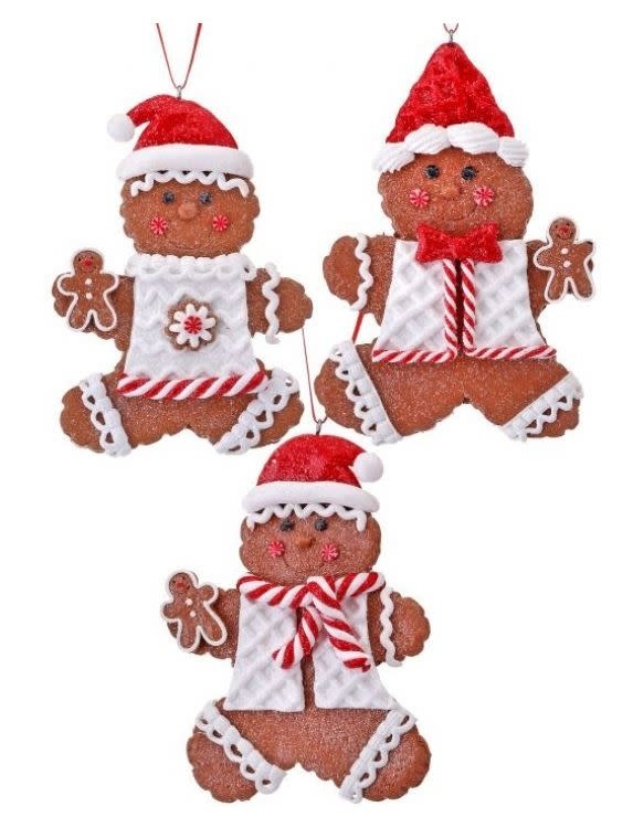Peppermint Gingerbread Boy Ornament (3-Styles)