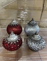 Vintage LED Mercury Glass Textured Lantern (3-Sizes 2-Colors)