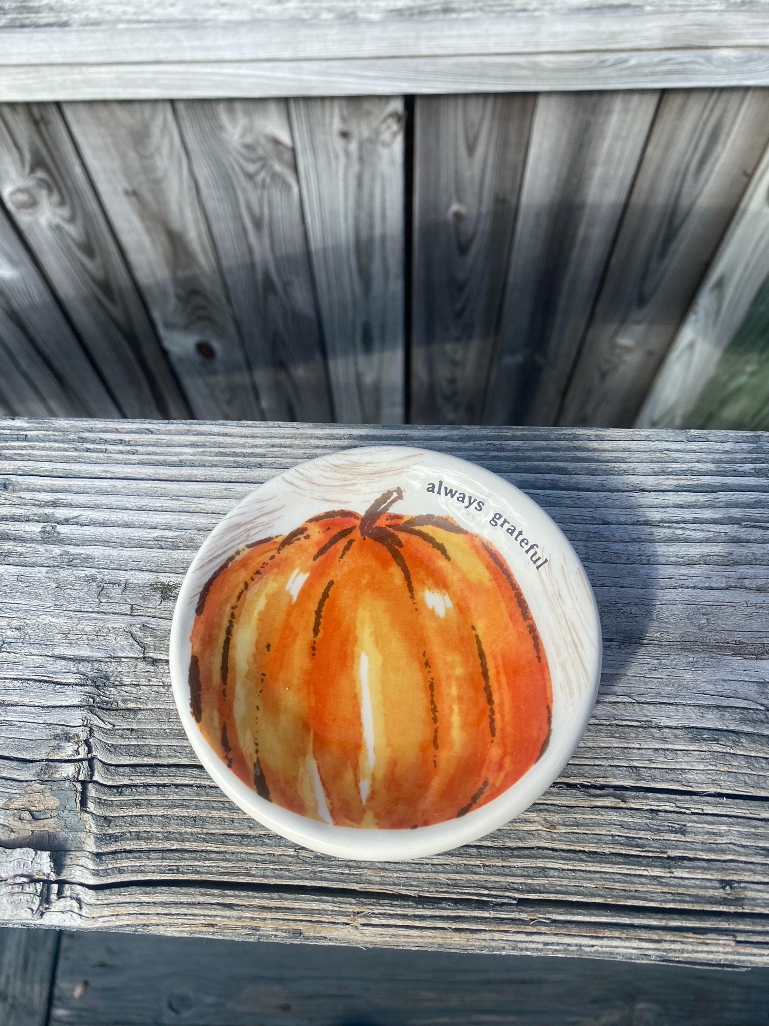 Orange Pumpkin Candle Saucer