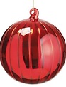 Red Glass Ribbed Ornament (2-Sizes)