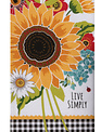 Live Simply Sunflower Tea Towel