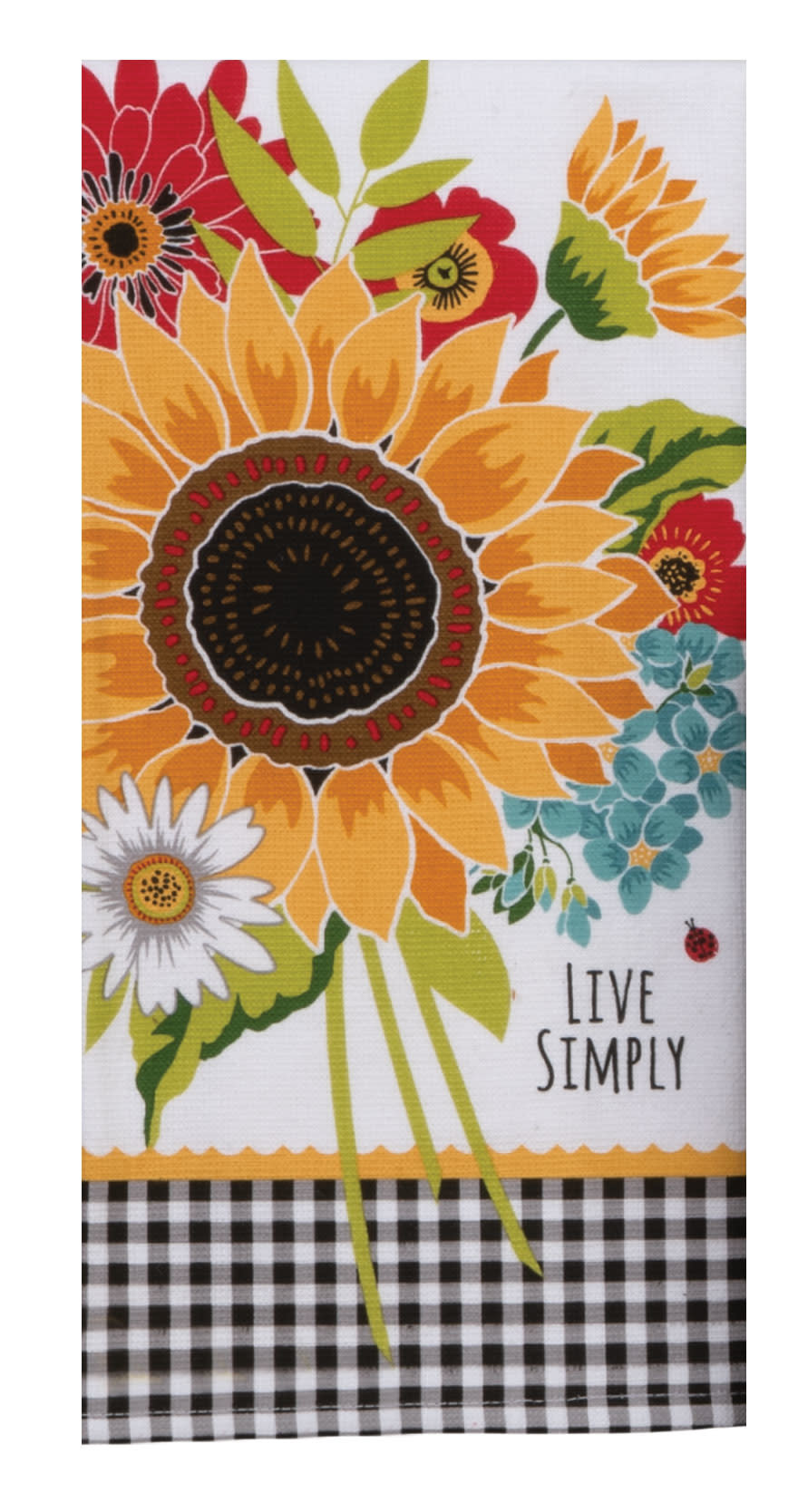 Live Simply Sunflower Tea Towel