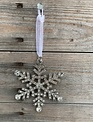 Silver Rhinestone Snowflake Ornament