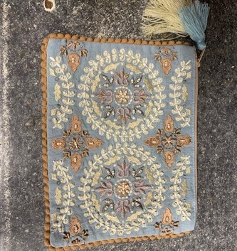 Embroidered Tassel Zipper Bag (3-colors)