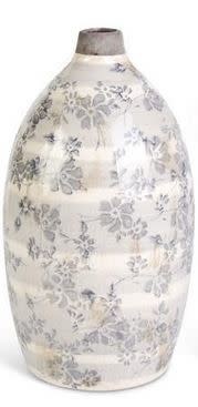 Ceramic Gray Floral Crackle Container (4-styles)