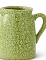 Large Crackle Green Stoneware Pitcher