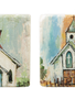 Set of 4 Vintage Church Coasters