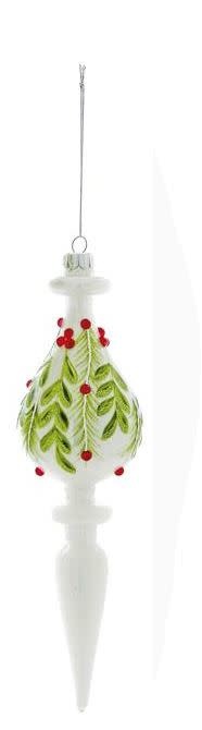 Glass Berry Leaf Finial Ornament (3-Styles)
