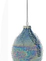 Iridescent Blue Crackle Glass Ornament (3-Styles)