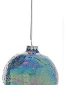 Iridescent Blue Crackle Glass Ornament (3-Styles)