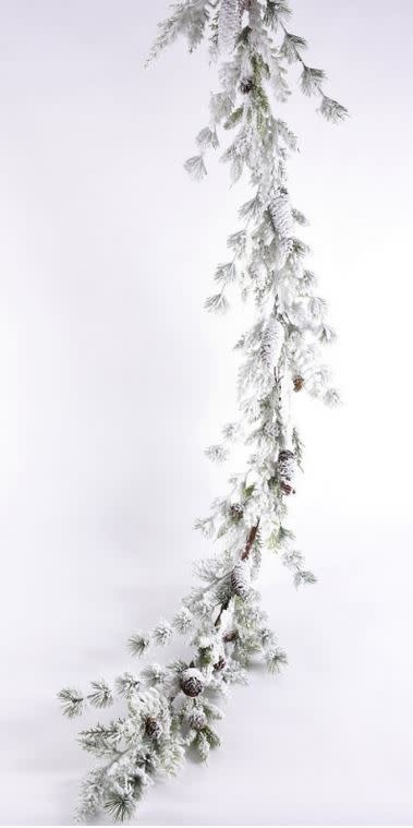 6-ft Mixed Snow Pinecone Garland