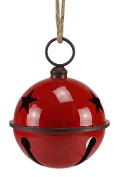 Red Cut-Out Star Metal Jingle Bell (2-Sizes)