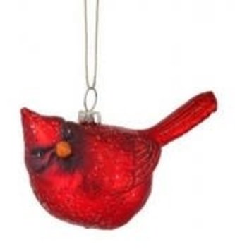 Glass Hanging Red Cardinal Ornament
