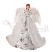 Winter Snowflake Feathered Angel