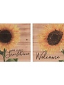 Wooden Slatted Sunflower Wall Art (2-Styles)