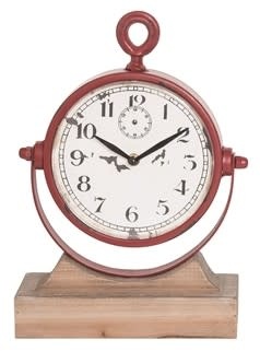 Rustic Clock on Wooden Stand (2-Colors)