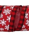 4'' x 10YD Buffalo Plaid Snowflake Ribbon