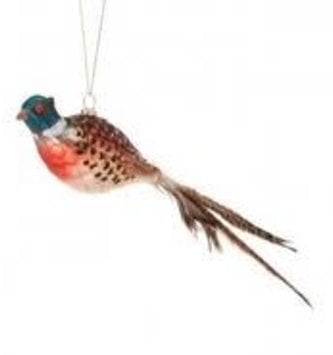 Glass Pheasant with Feathertail Ornament