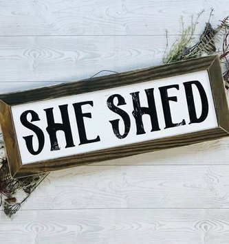 Rectangular Framed She Shed Sign