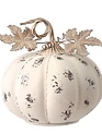 9" Metal Antiqued White Pumpkin