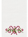Embroidered Candy Cane Towel
