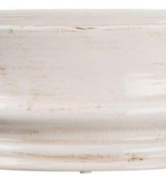 White Oval Crackle Container