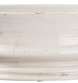 White Oval Crackle Container