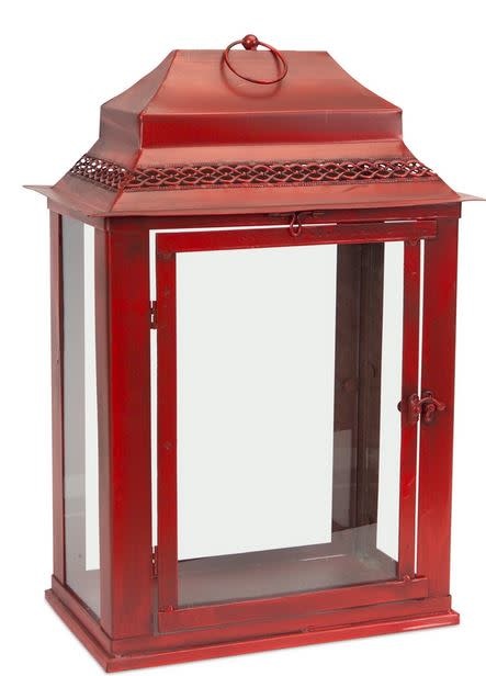 Rectangular Red Metal Lantern (2-sizes)