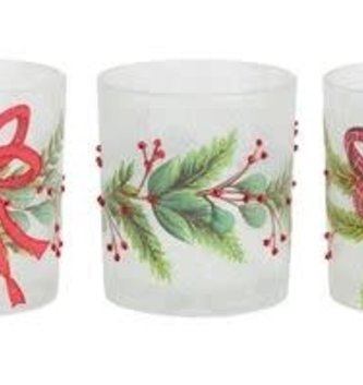 Frosted Holiday Votive Holder (3-sizes)