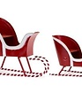 Candy Cane Metal Santa Sleigh (2-sizes)