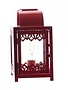 Battery Operated Red Tabletop Lantern with Edison Bulb