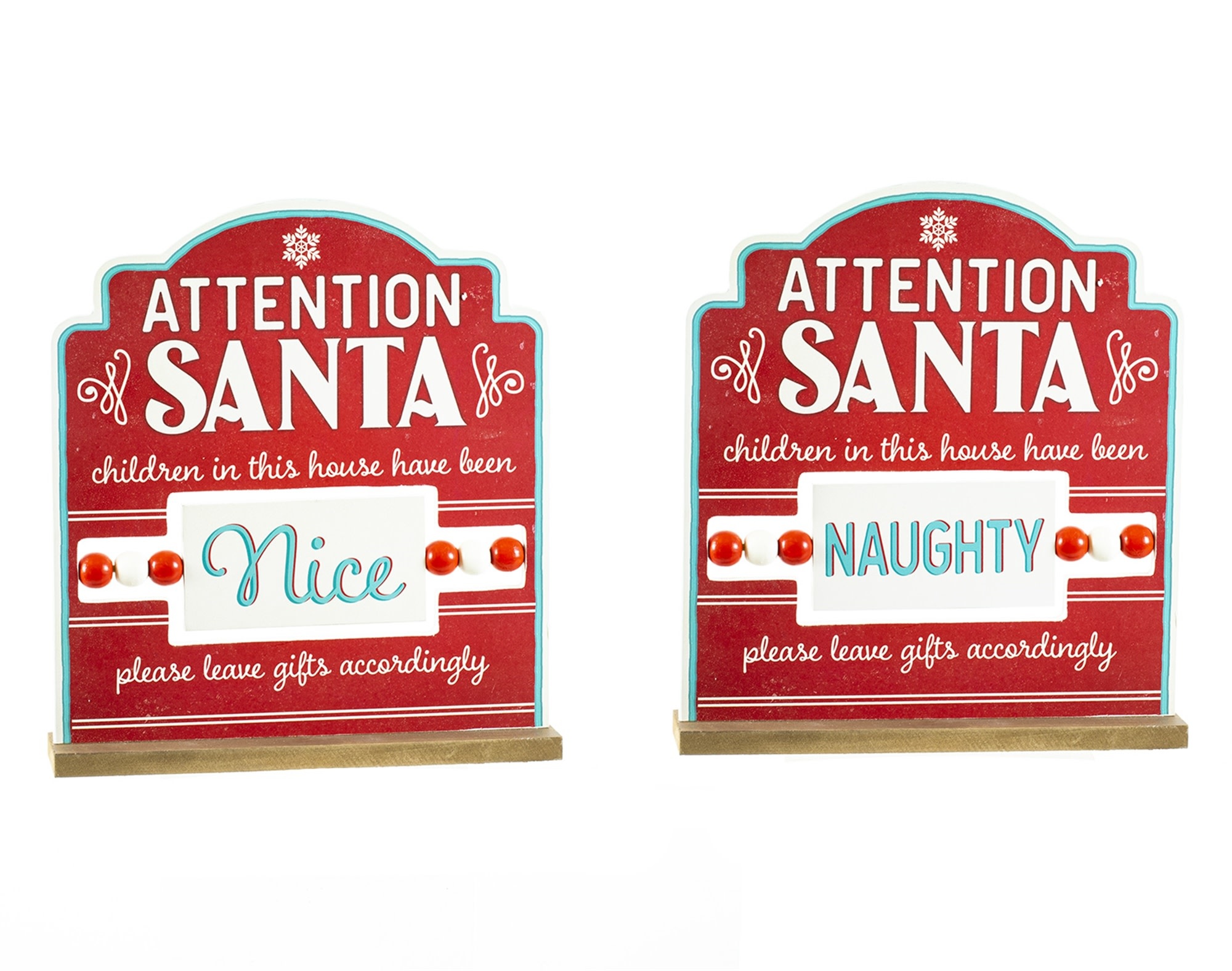Naughty or Nice Tabletop Santa Sign