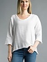 Tempo Paris Fringed Edge Linen Pull Over Top By: Tempo Paris (6-Colors)