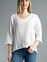 Tempo Paris Fringed Edge Linen Pull Over Top By: Tempo Paris (2-Colors)