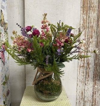 Lavender Artificial Flower Display Rustic design - Four Seasons