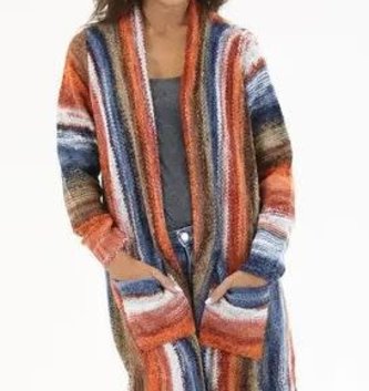 Sunset Long Open Sweater w/ Fringe