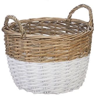 Two-Tone Round Wicker Basket (3-Sizes)