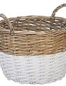 Two-Tone Round Wicker Basket (3-Sizes)