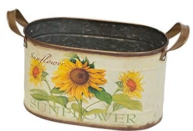Metal Oval Sunflower Container(3-Sizes)