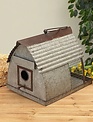 Metal Hanging Barn Birdfeeder Birdhouse