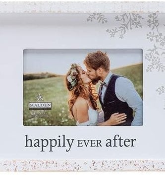 4x6 Happily Ever After Whitewashed Frame