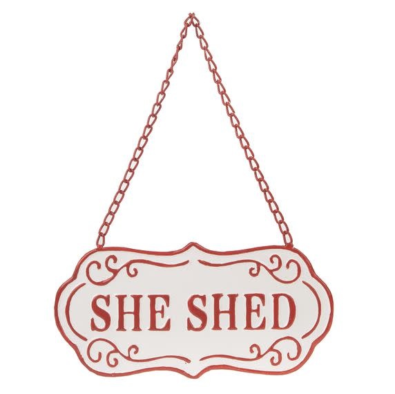 Metal Hanging She Shed Sign (4-Colors)