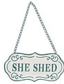 Metal Hanging She Shed Sign (4-Colors)